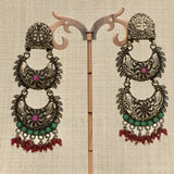 Temple Chand Earrings - Angaja Silver