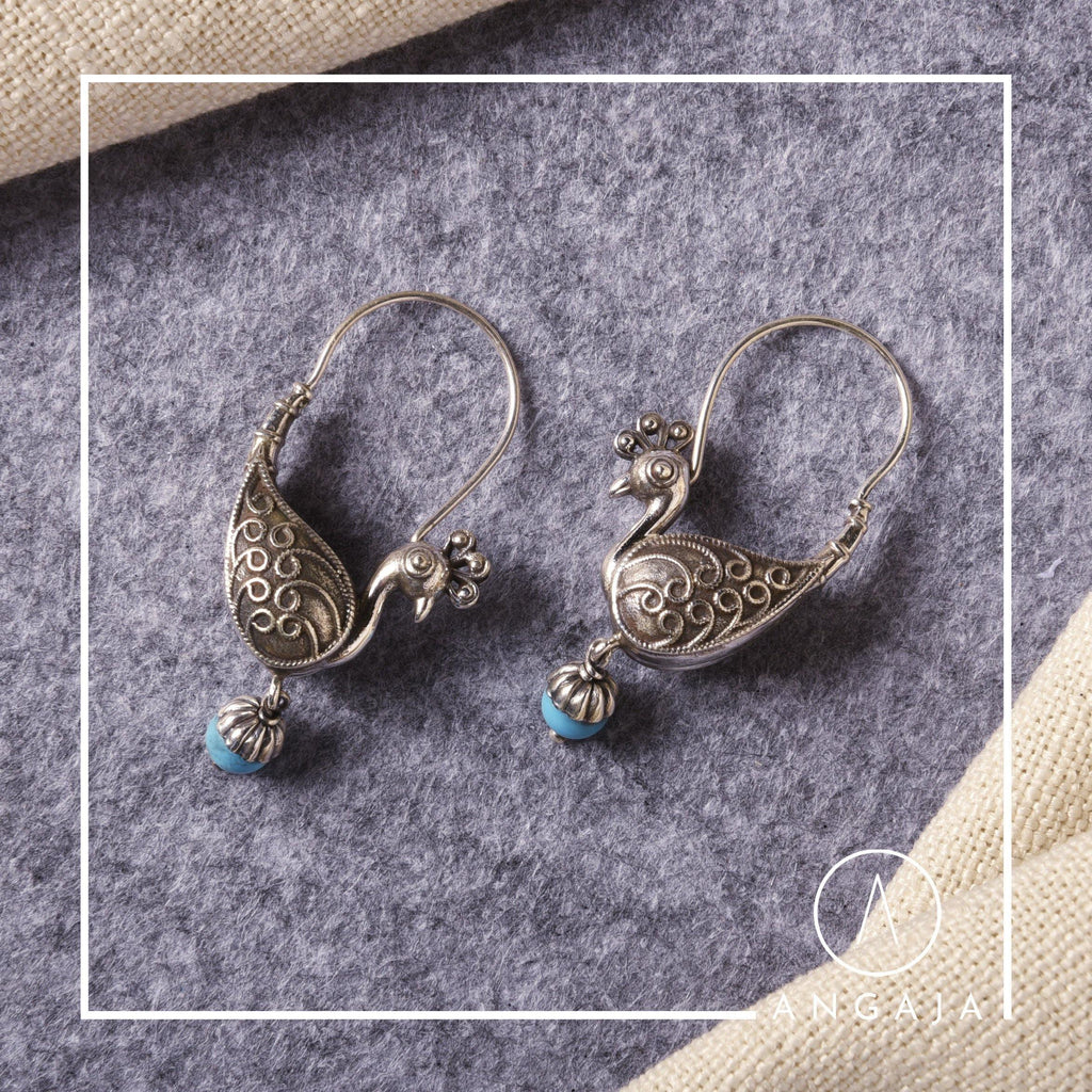 Turquoise Silver Earring - Angaja Silver